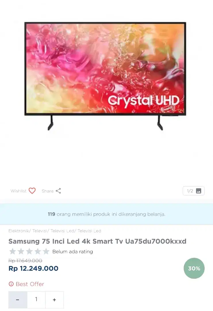 smart tv 75inch murah banget bisa cicilan syarat ktp tanpa dp