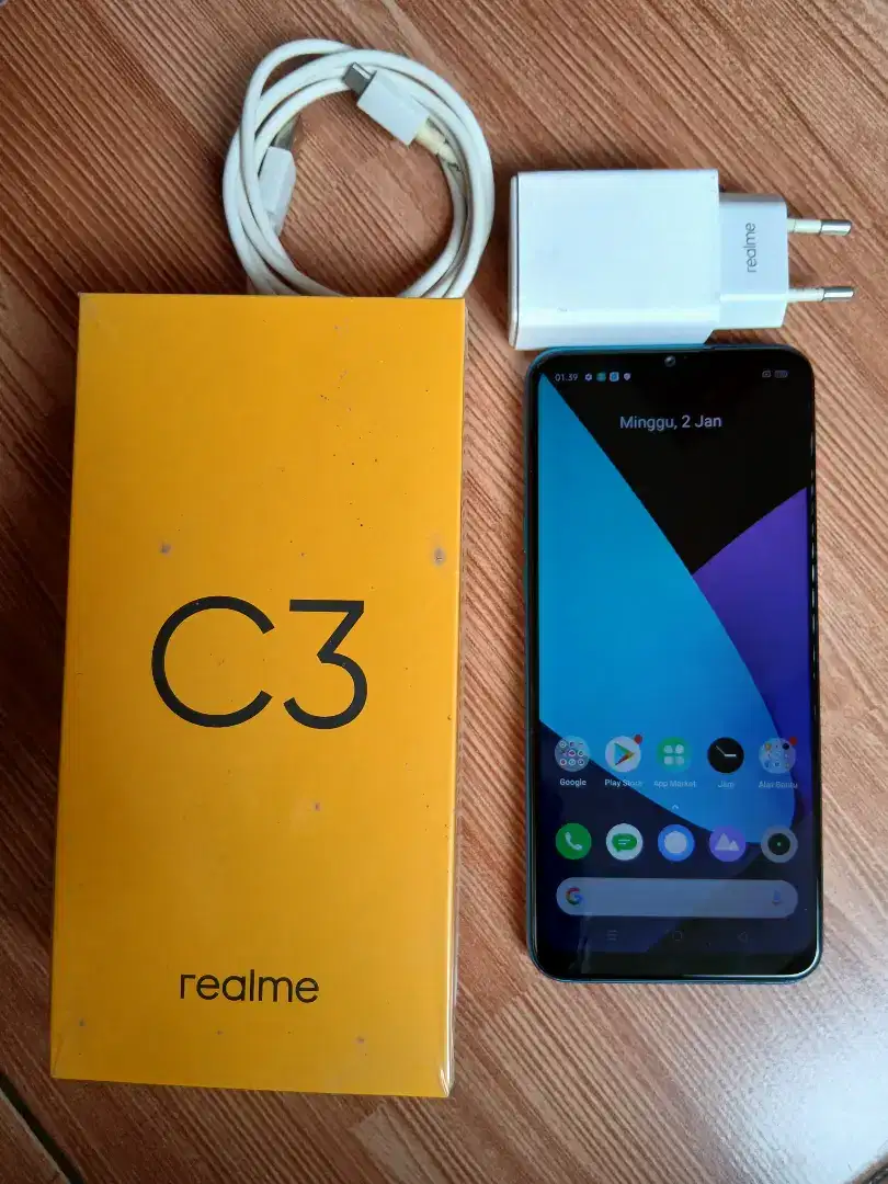 Hp realme c3 masih mulus,lengkap