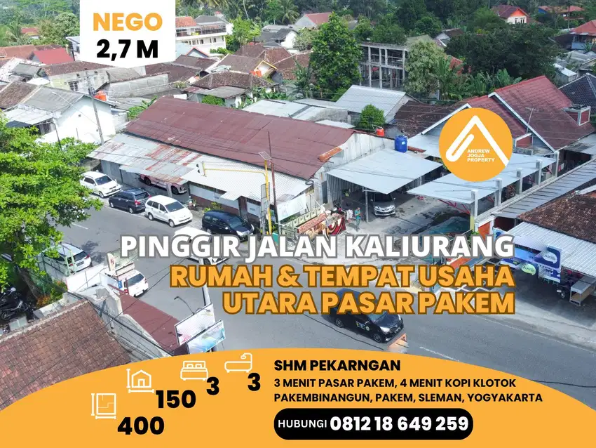 Pinggir Jalan Kaliurang Rumah dan Tempat Usaha