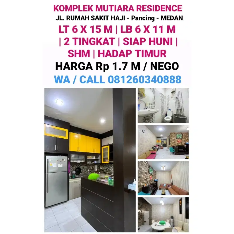 DI JUAL 1 UNIT VILLA SIAP HUNI DI KOMPLEK MUTIARA RESIDENCE