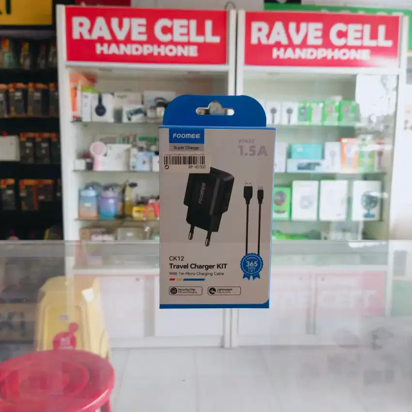 Charger FOOMEE CK12 1.5A 1 USB+Kabel Micro USB (RAVE CELL SAKO)