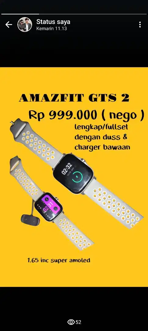 dijual jam tangan Amazfit gts 2