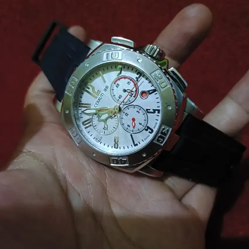 Jam pria cerruti chronograph authentic