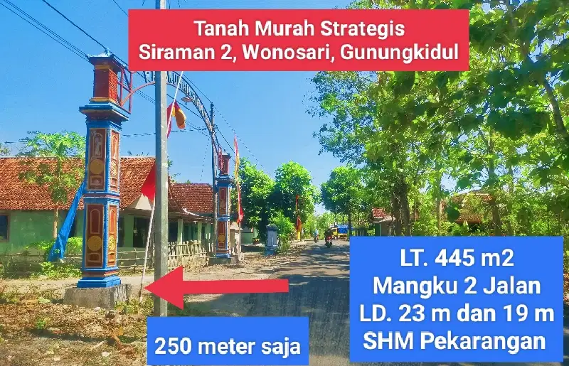 Jual Tanah murah mangku 2 jalan di Siraman Wonosari Gunungkidul