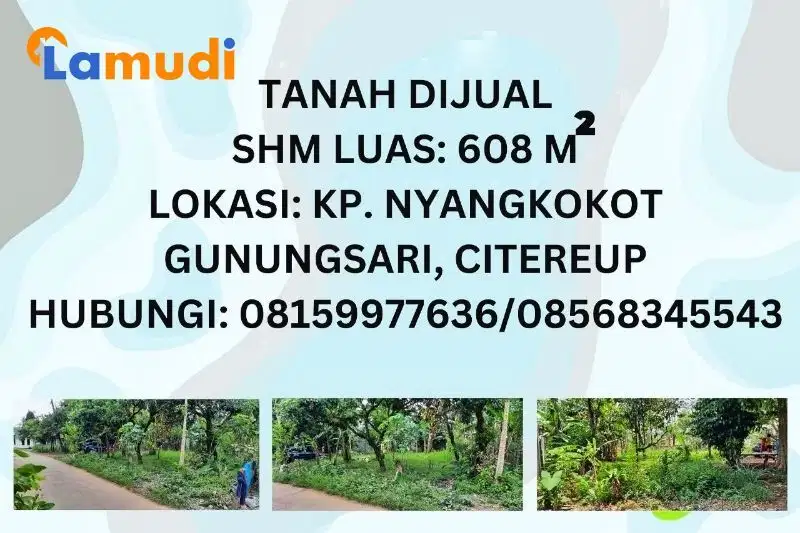 Dijual Cepat Tanah Strategis 600 m² di Citeureup hanya 1,2 Juta/Meter