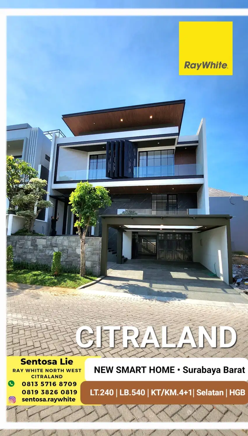 NEW Rumah Waterfront Citraland Surabaya BARU SMART HOME Mewah dekat UC