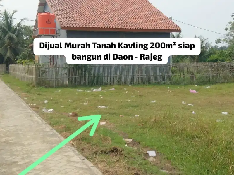 Dijual Murah  Tanah Kavling 200m² siap bangun di  Daon  Rajeg