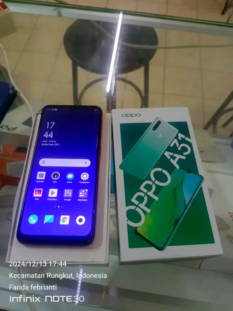 Oppo A31 6/128gb bekas fullset normal bisa TT