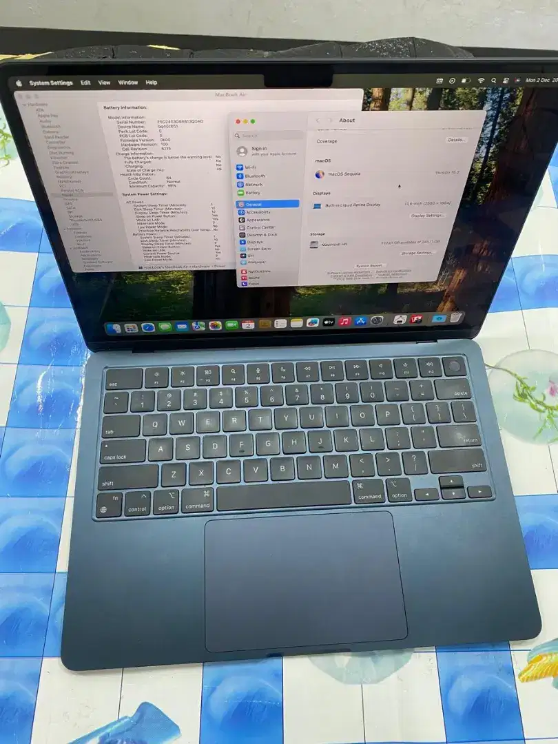 macbook air m2 8/256gb inter batangan