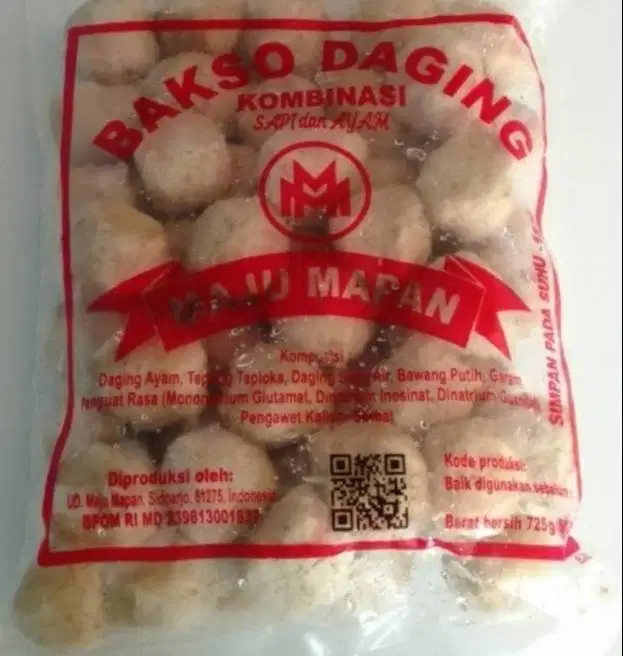 Bakso Daging Sapi Maju Mapan Merah 500 Gram Isi 50