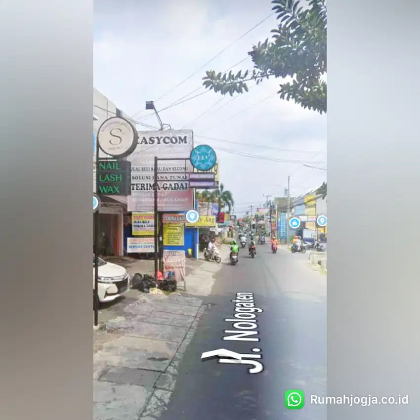 ruko usaha pinggir jalan nologaten lingkungan padat sekali