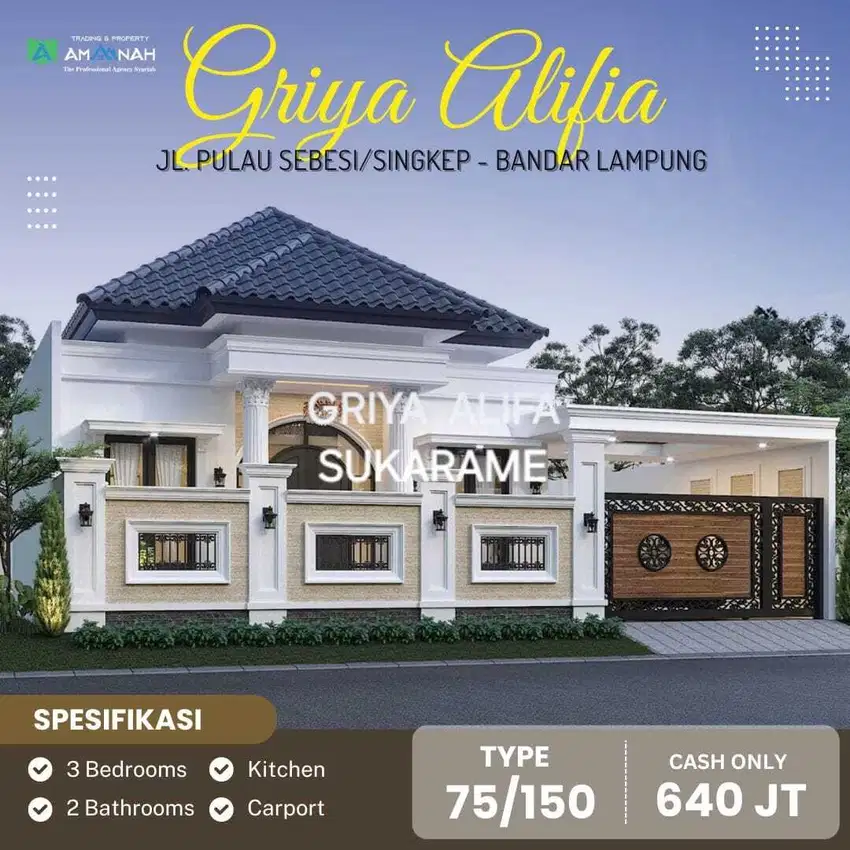 RUMAH MEWAH SUKARAME 640 JUTA