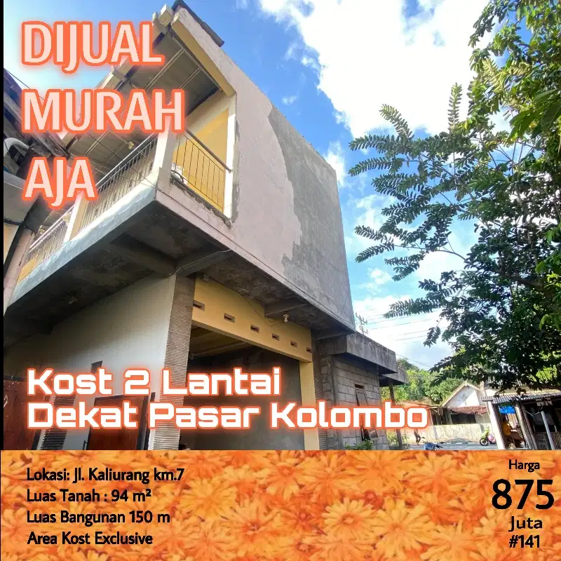 Kost 2 Lantai Di Jl Kaliurang km 7  Dekat Pasar Kolombo