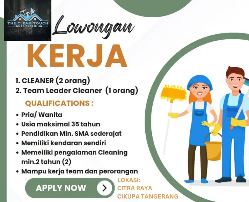 Loker - Home Cleaning Crew Citra Raya