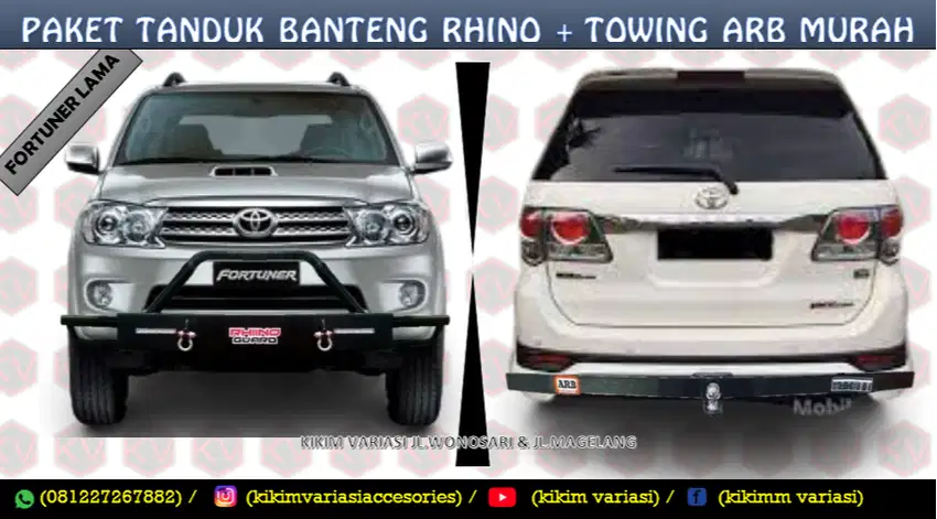 PAKET TANDUK MOBIL  RHINO BANTENG PLUS TOWING MOBIL ARB MURAH