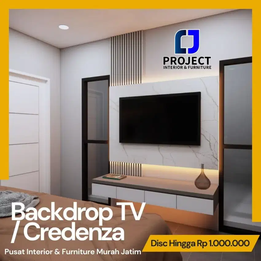 Interior backdrop TV murah