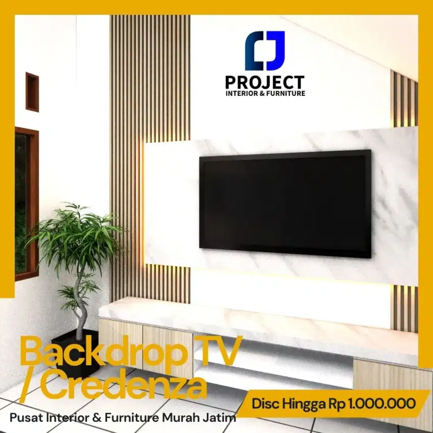 Pembuatan backdrop TV murah