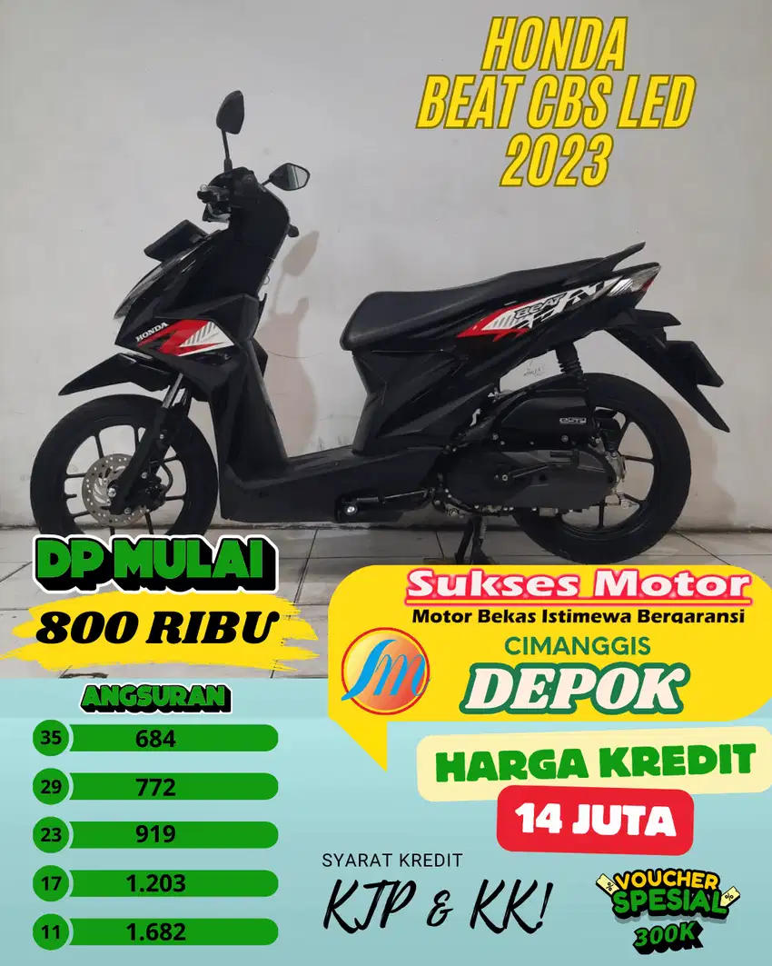 PROMO ANGSURAN MURAH 600 RIBUAN HONDA BEAT CBS LED TAHUN 2023