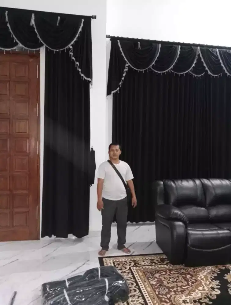 Gorden gordyn blackout import castem bisa request ukuran free pasang