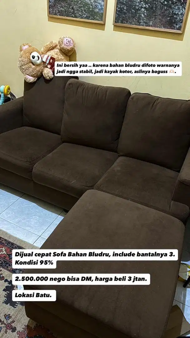 SOFA COKELAT BLUDRU