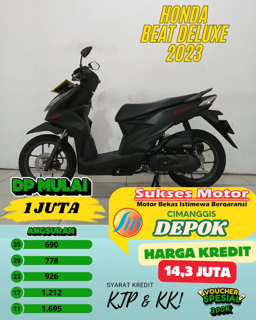 HONDA BEAT DELUXE TAHUN 2023 CASH CREDIT KM LOW BARU 2 RIBU MINAT WA