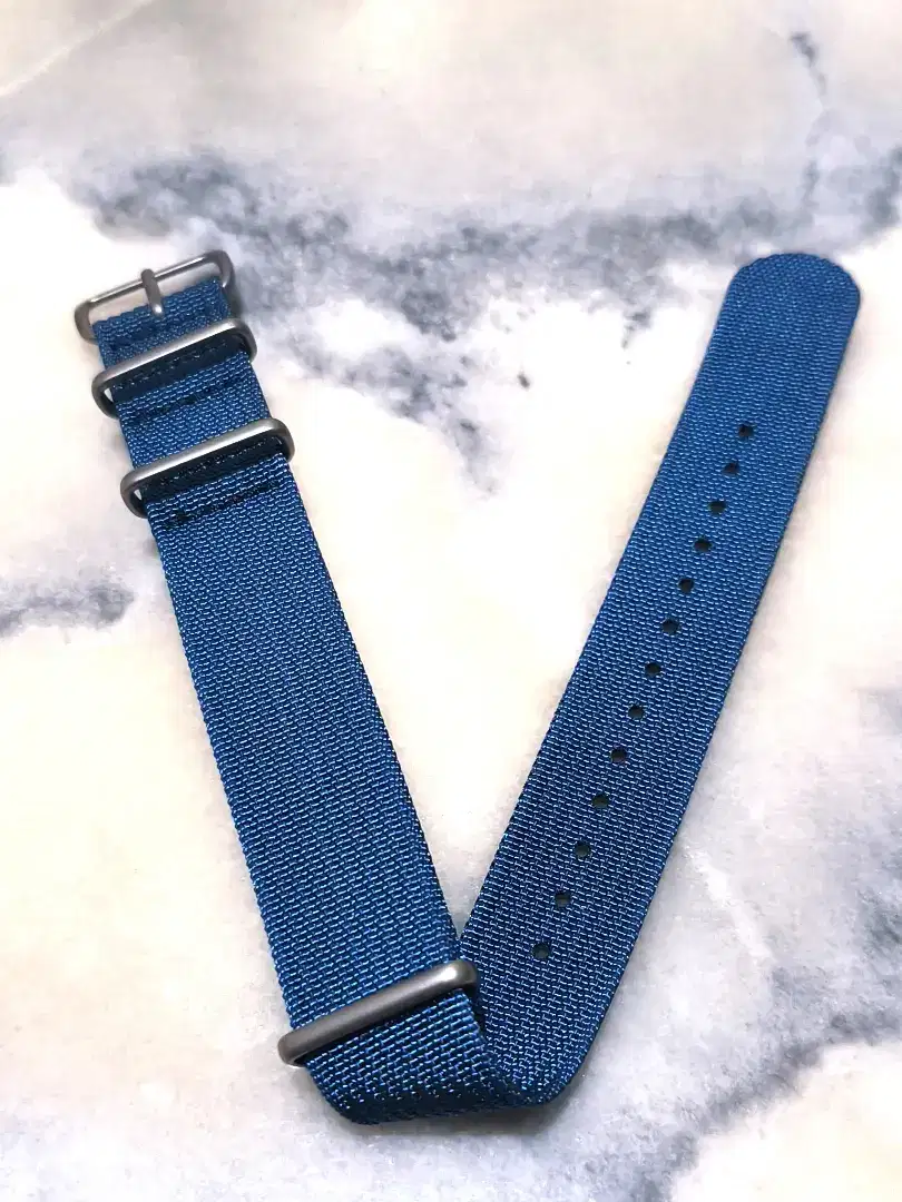 Strap Jam Tangan Ribbed Nato Premium 20 mm Navy Blue