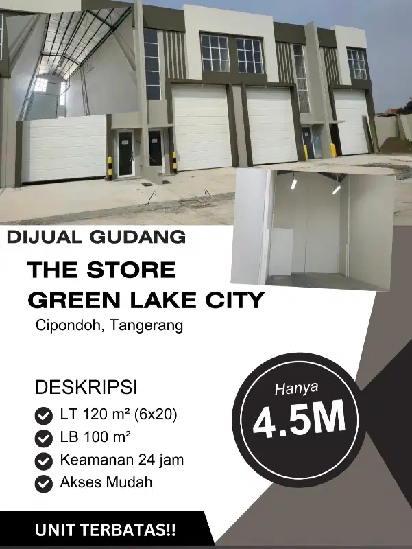 Dijual Gudang The Store, Green Lake City,Cipondoh, Tangerang