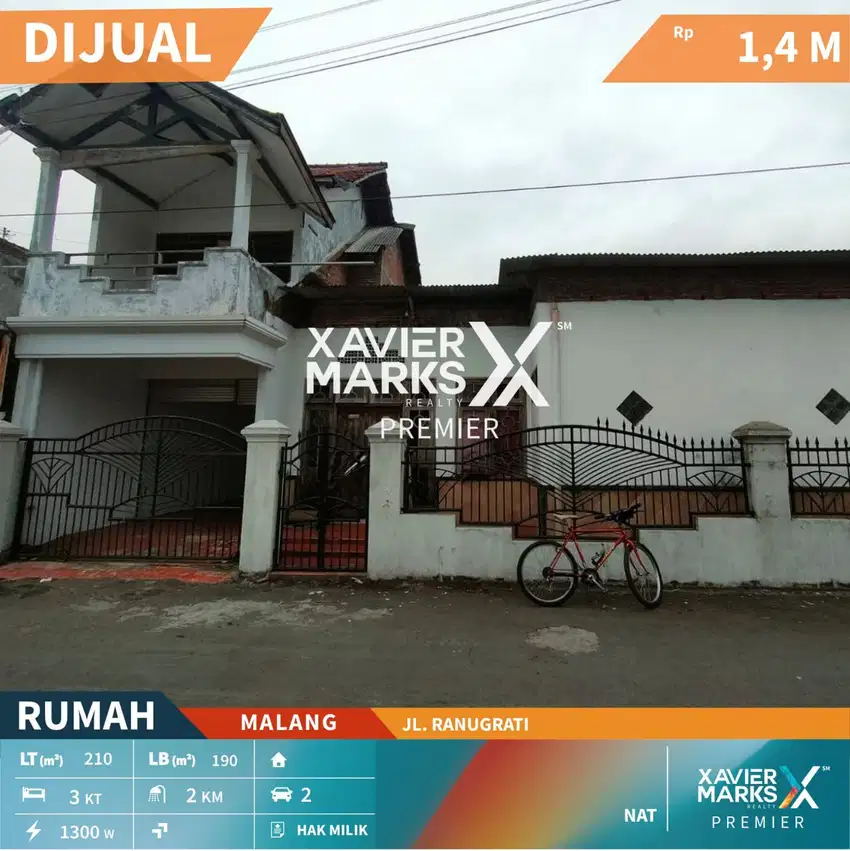 Dijual Rumah 2 Lantai di Danau Ranugrati Sawojajar Malang