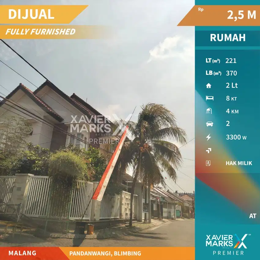 Dijual  Rumah Hook Furnished di Sulfat Blimbing Malang