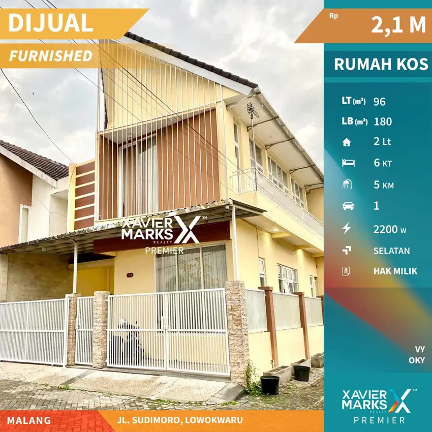 Dijual Kost Eksklusif Furnished di Sudimoro Suhat Lowokwaru Malang