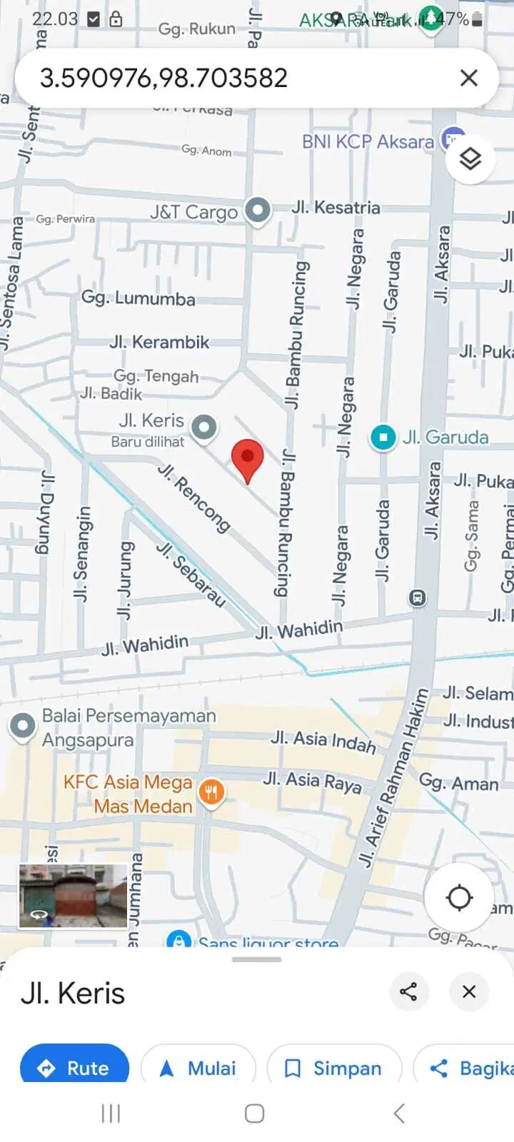 Rumah Jl Keris (Daerah Wahidin) 2.5 Lt siap huni SHM Jual Murah