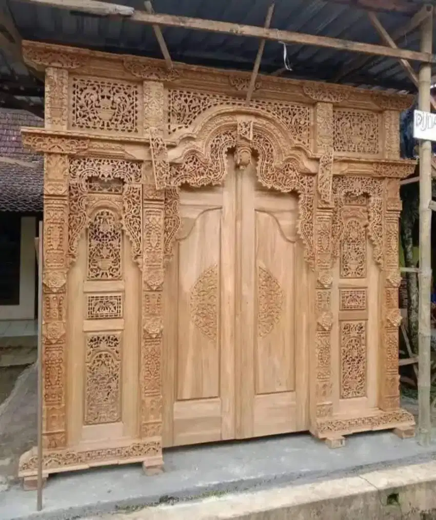 Pintu gebyok 3 meter full ukuran kayu jati