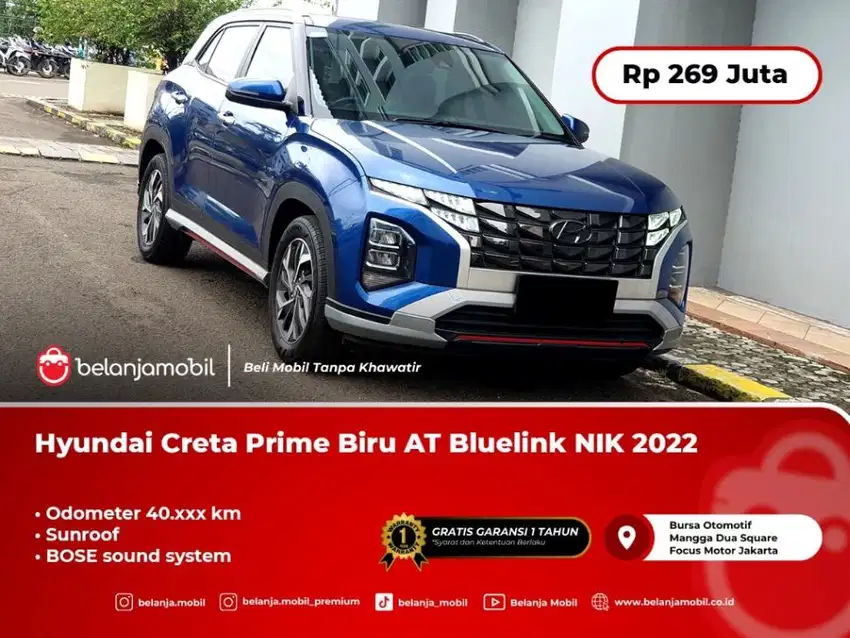 [ SUNROOF ] Hyundai Creta Prime Biru AT Bluelink Bose 2022/2023