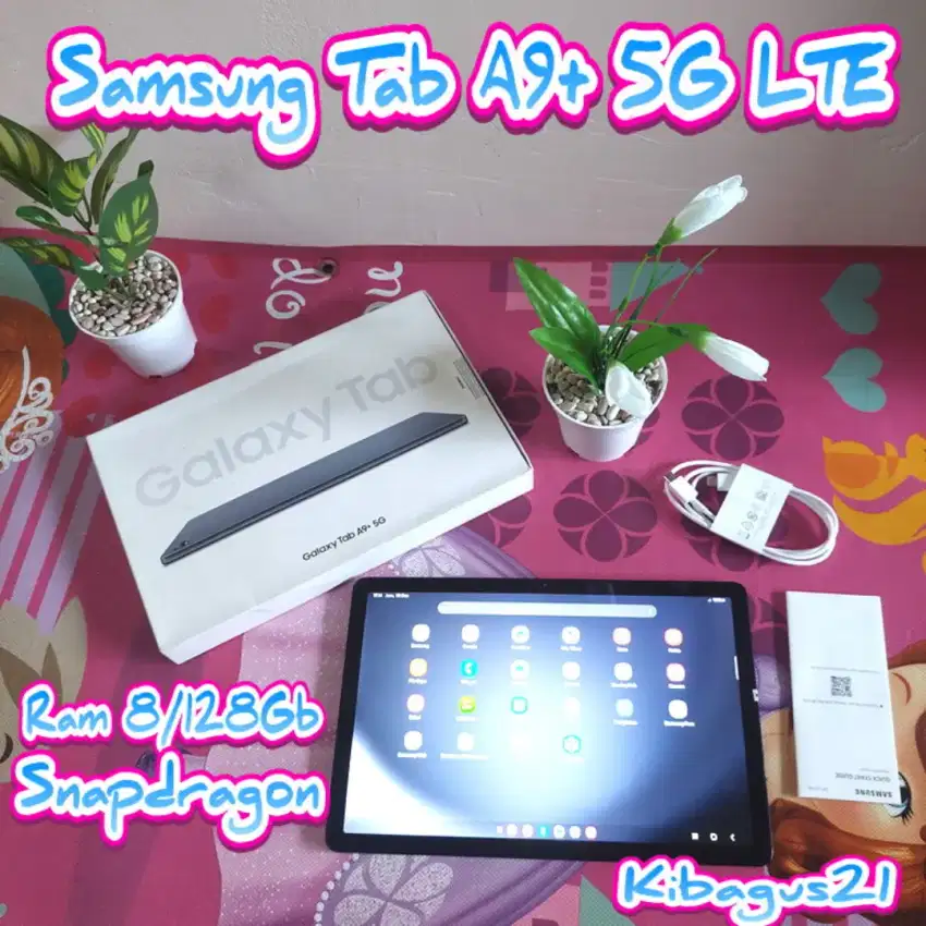 Samsung Tab A9+ plus edisi 5G LTE Fullset mulus like new