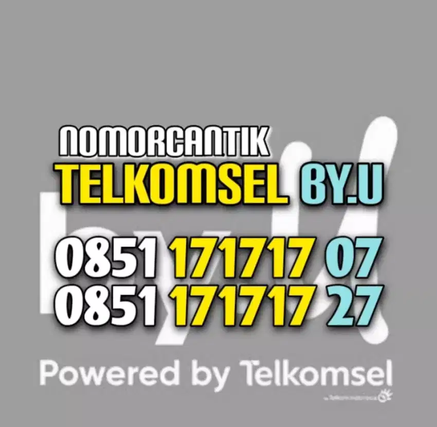 (bisa COD) Nomor CANTIK Kartu TELKOMSEL by.U byU HOKI 171717 #07 27