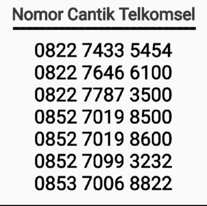 Nomor Cantik Telkomsel Murah