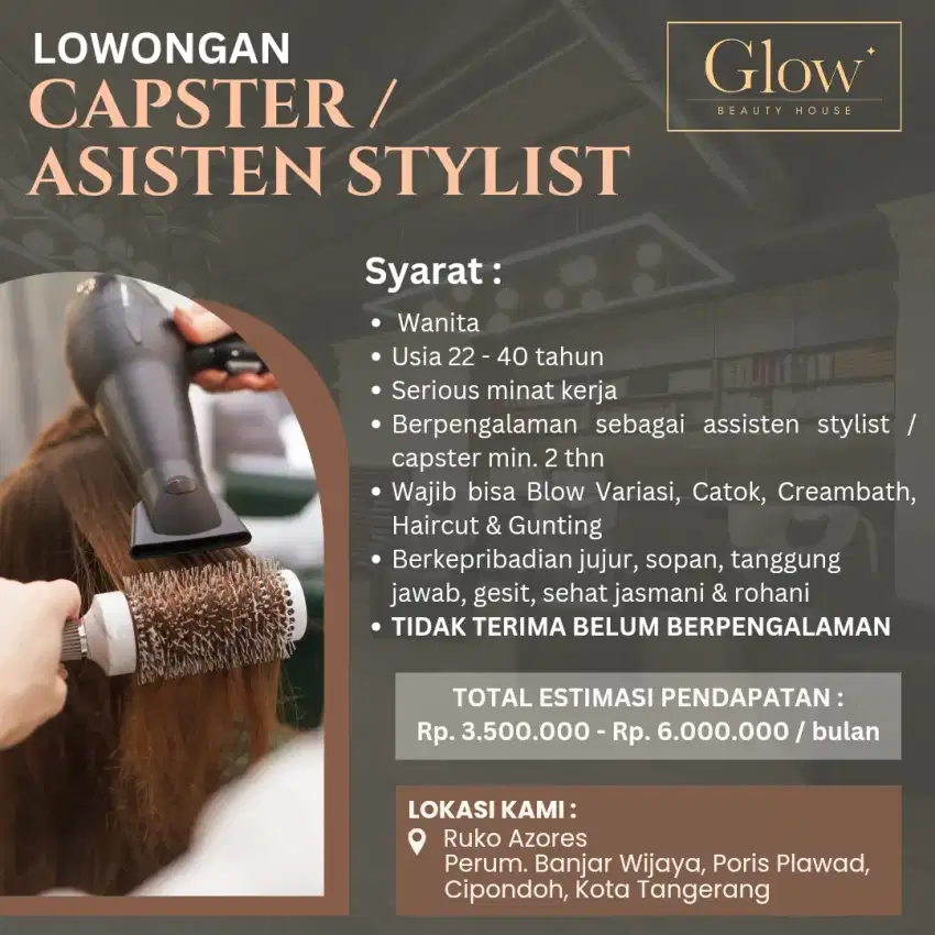 Assisten Stylis Capster Berpengalaman Tangerang