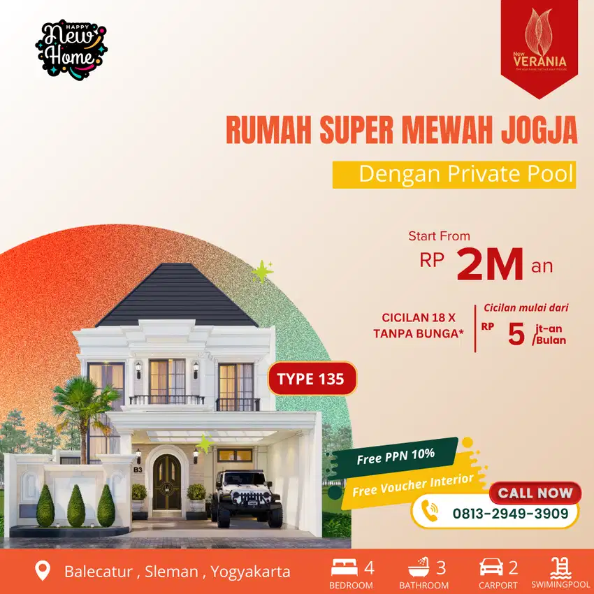 Rumah Super Mewah 2 Lantai di Jogja dengan Fasilitas Lengkap