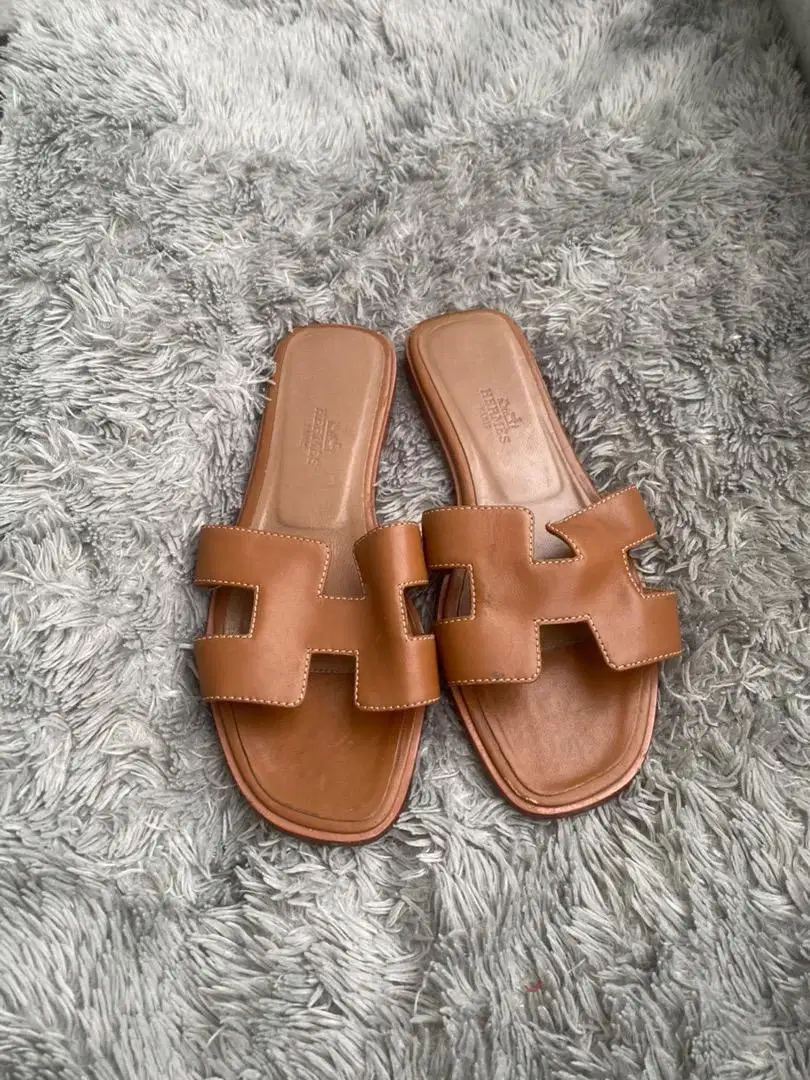 hermes oran sandal brown 36