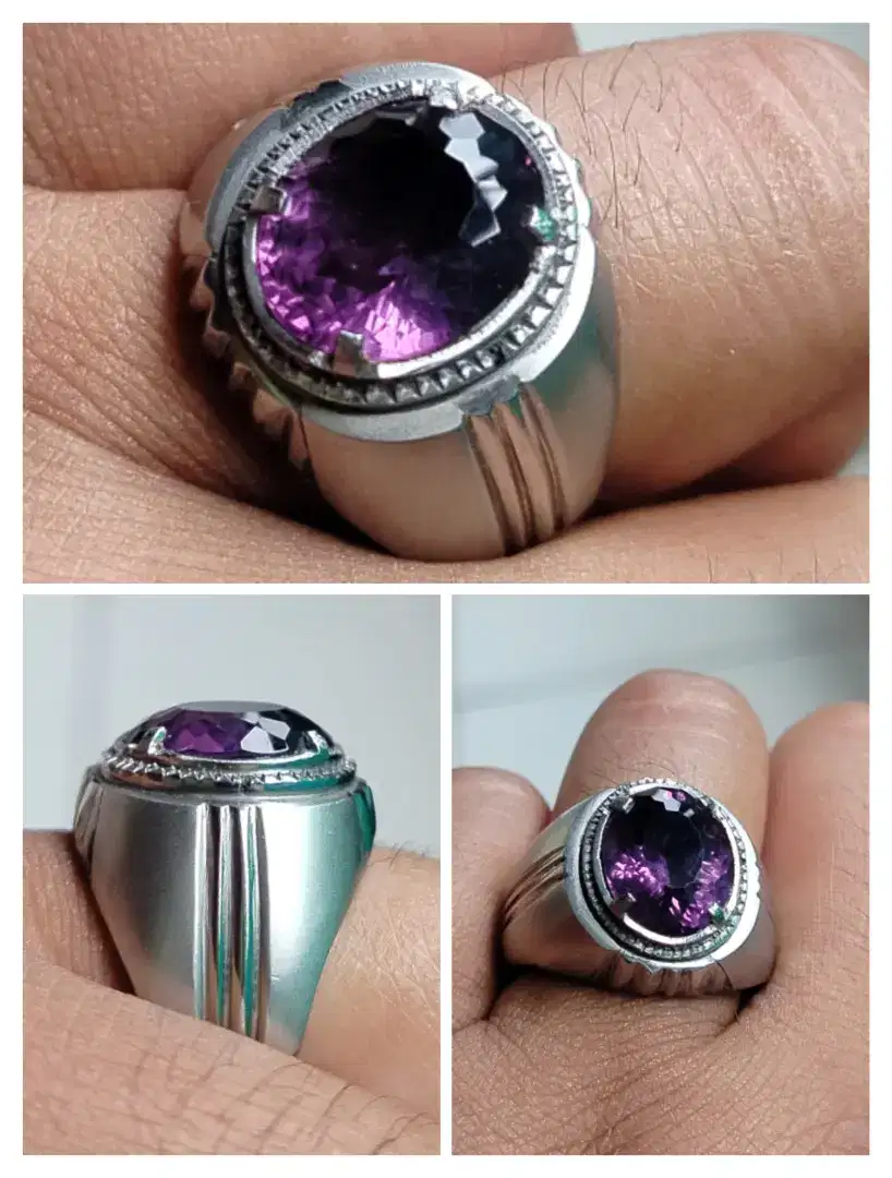 Cincin Batu Amethyst Bungur Tanjung Bintang