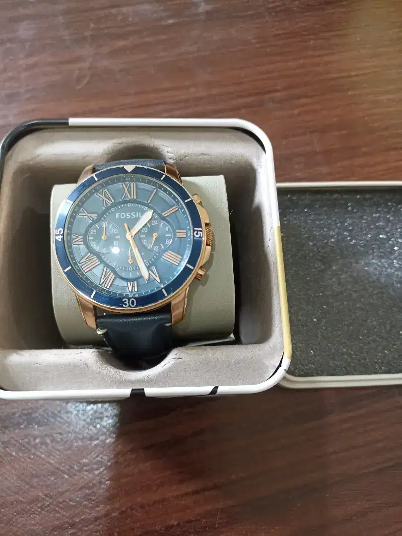 Jam Tangan Fossil FS5237 Chrono Blue + Box