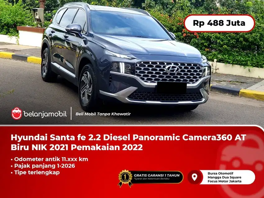 [KM ANTIK 11RB] Hyundai Santafe Santa fe Signature 2.2 AT Biru 2021