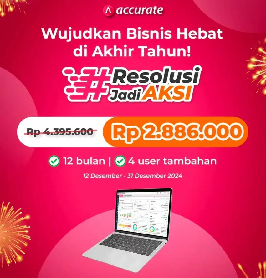 PROMO ACCURATE ONLINE 1 TAHUN + 4 PENGGUNA TAMBAHAN