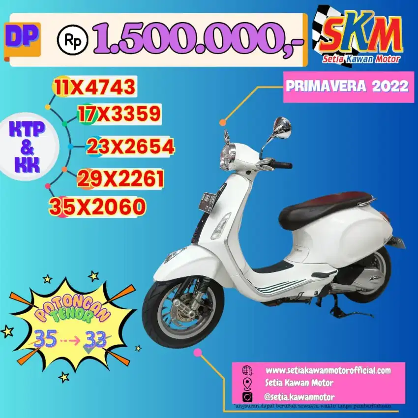 [Syarat kredit ktp&kk] vespa primavera th 2022 cash/credit