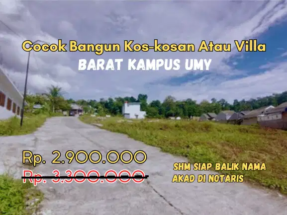 Promo Akhir Tahun! Tanah Dekat Kampus UNISA Trihanggo Dijual Murah!