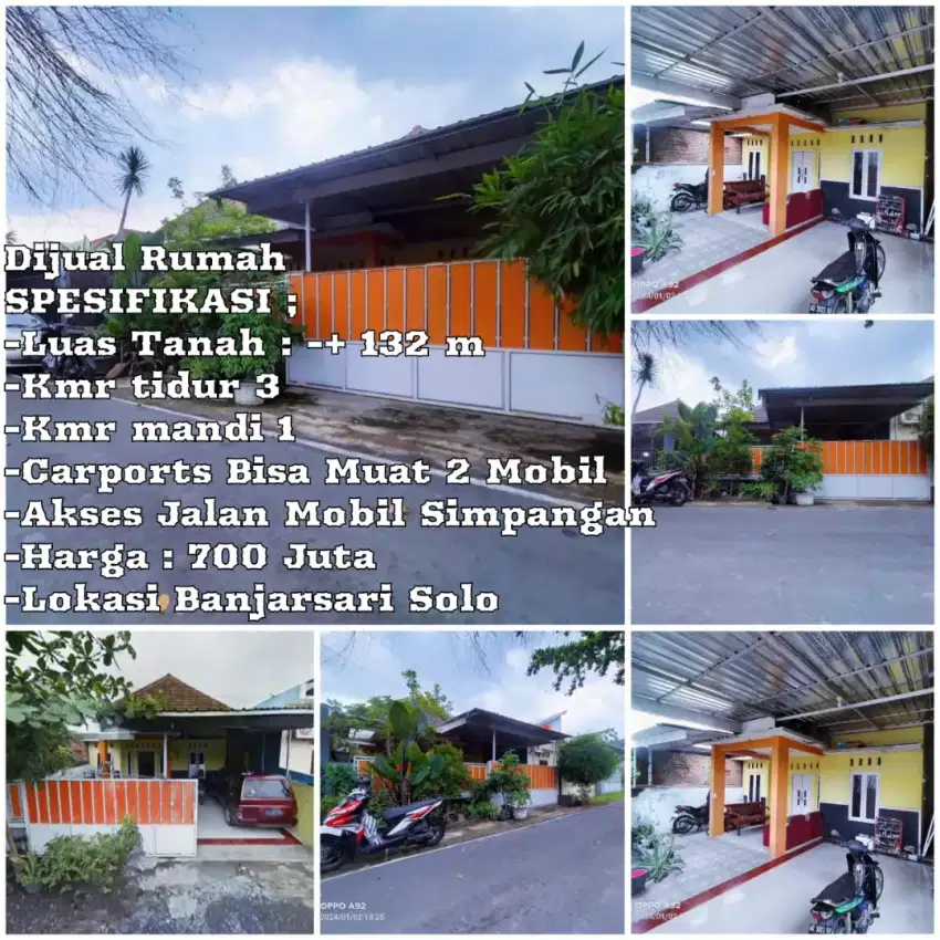 Dijual Rumah Banjarsari Solo