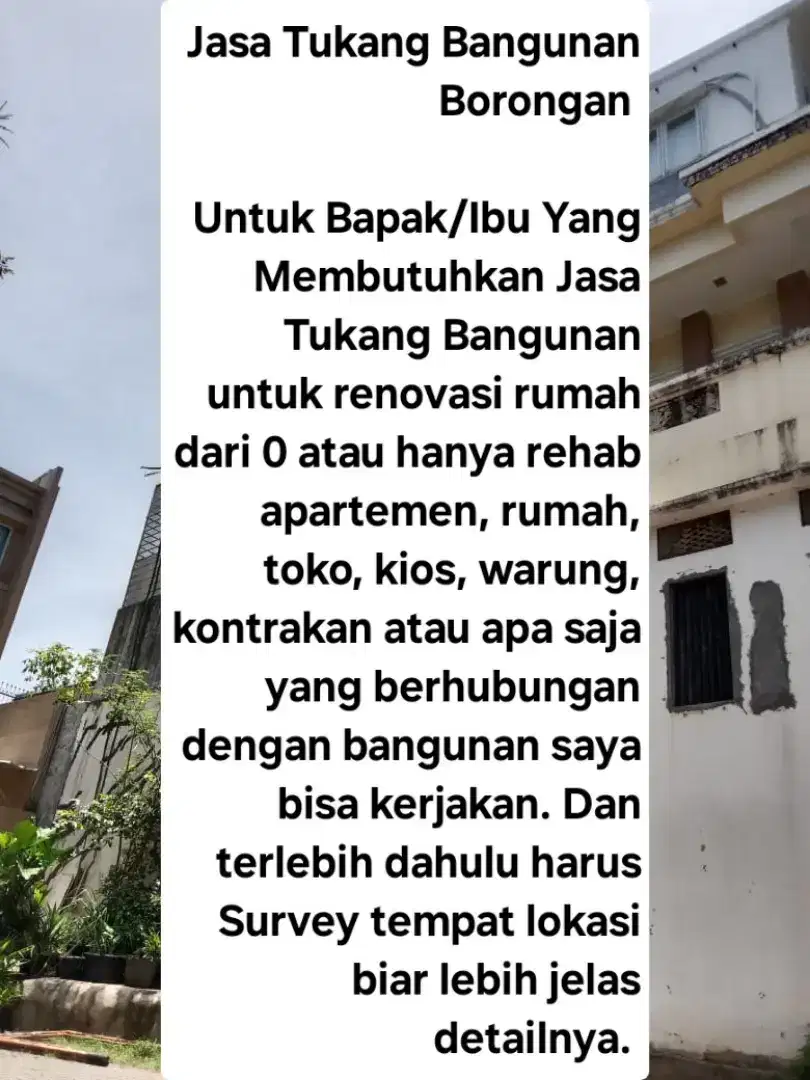 Jasa Tukang Bangunan Borongan