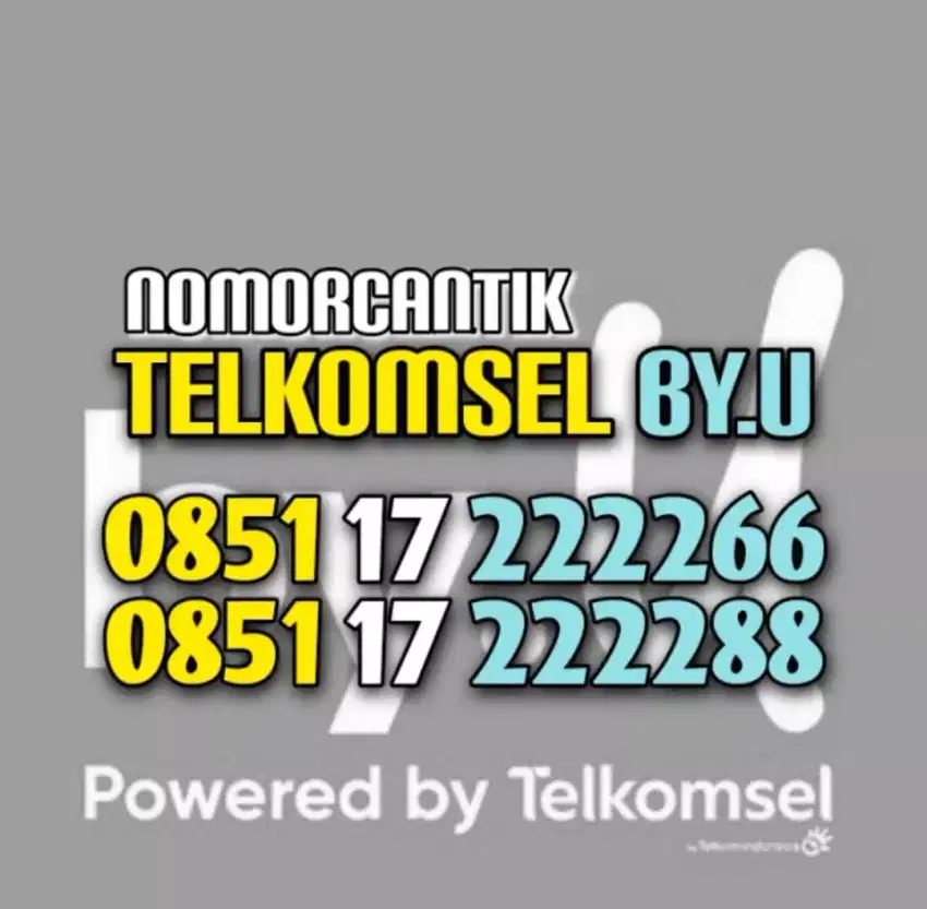 (bisa COD) Nomor CANTIK Kartu TELKOMSEL by.U byU HOKI 2222 #66 88