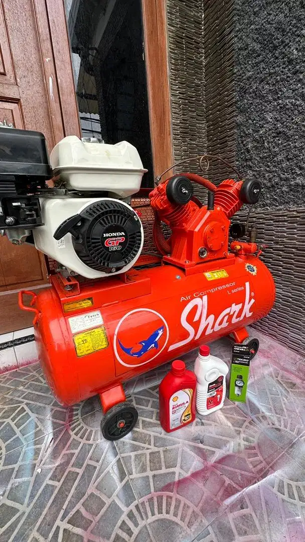 Kompresor Angin SHARK 1HP + Engine HONDA GP160