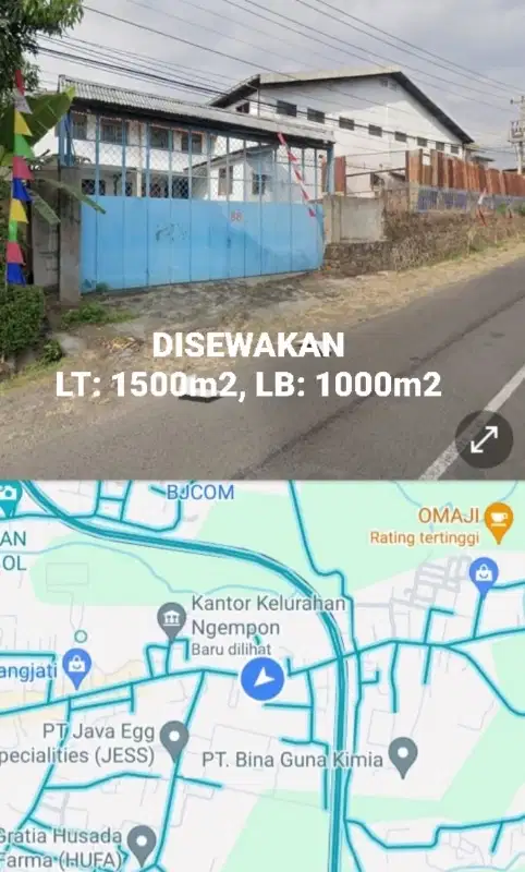 DISEWAKAN GUDANG PRINGAPUS - UNGARAN,  KAB. SEMARANG